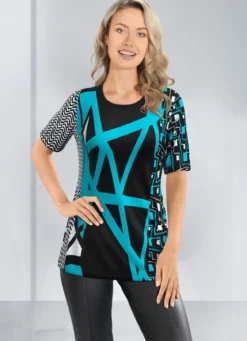 Allover gemustertes Shirt in 2 Farben