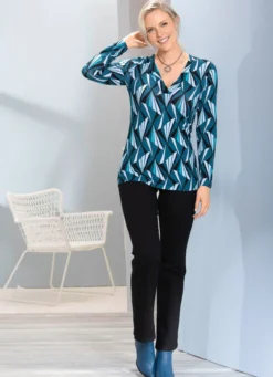 Allover gemustertes Shirt in 2 Farben