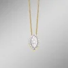 Anhänger mit 3 Brillanten, 20 Diamanten und Ankerkette