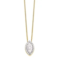 Anhänger mit 3 Brillanten, 20 Diamanten und Ankerkette