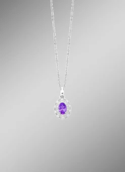 Anhänger mit echt Amethyst und synth. Zirkonia