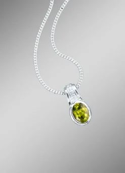 Anhänger mit echt Peridot und synth. Zirkonia