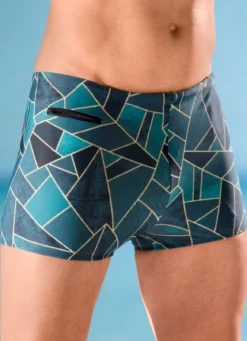 Badehose in höherer Kastenform mit Reißverschlusstasche