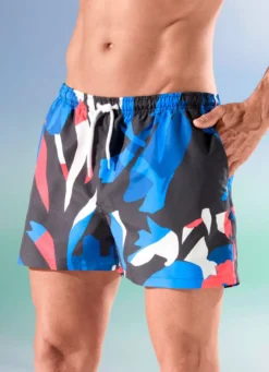 Badeshorts, allover dessiniert, Microfaser
