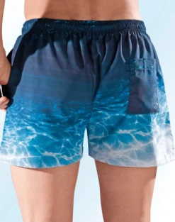 Badeshorts, Gesäßtasche mit Klettverschluss, Microfaser