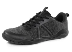 Barfußschuh aus Textilmaterial mit Synthetik-Besätzen