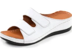 Bequeme Damen-Pantoletten, Weite G, mit Klettverschluss