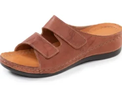 Bequeme Damen-Pantoletten, Weite G, mit Klettverschluss