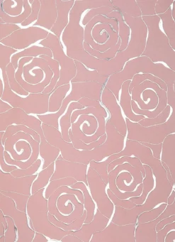Übergardine mit hübschem Rosen-Dessin