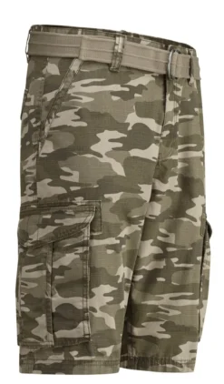 Bermudas mit Gürtel und Cargotaschen in 2 Farben