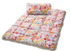 Bettwaren-Set mit Blumen-Dessin, 2-teilig