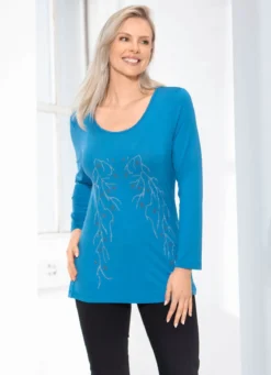 Bezauberndes Shirt mit Plättchenzier in 2 Farben