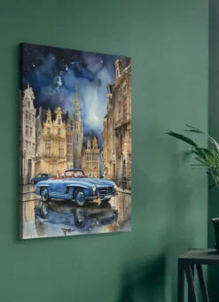 Bild: Mercedes 190SL in einer Stadt