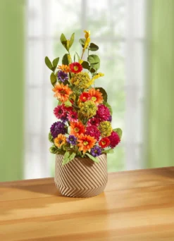 Blumen-Arrangement in Topf aus Keramik