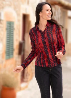 Bluse mit Hemdkragen