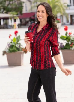 Bluse mit Hemdkragen