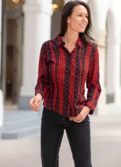 Bluse mit Hemdkragen