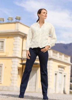 Bluse mit Rüschenzier