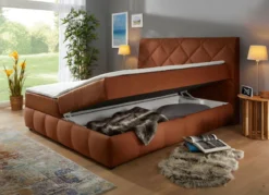 Boxspringbett mit Bettkasten und Topper