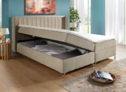 Boxspringbett mit Bettkasten und Topper