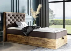 Boxspringbett mit Bettkasten und Topper