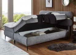 Boxspringbett mit LED-Beleuchtung und Topper