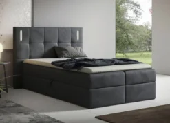 Boxspringbett mit LED-Beleuchtung und Topper