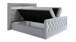 Boxspringbett mit LED-Beleuchtung und Topper