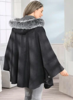 Cape mit Knopfleiste