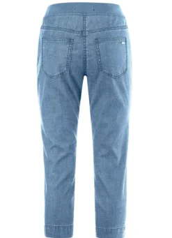 Caprijeans mit Strasssteinchenzier