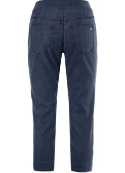 Caprijeans mit Strasssteinchenzier