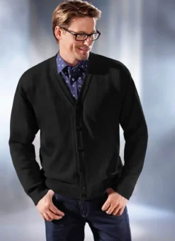 Cardigan mit durchgehender Knopfleiste in 5 Farben