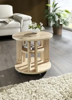 Couchtisch mit 2 Ablageflächen und 4 Rollen