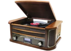DAB-Nostalgie-Stereoanlage im Echtholzgehäuse