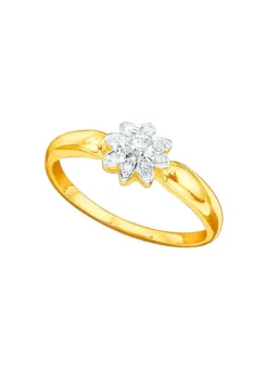 Damenring mit Brillant und Diamanten