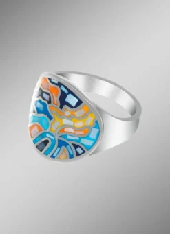 Damenring mit Mosaik-Design