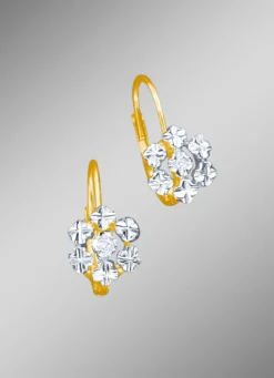Diamant-Ohrringe in Blütenfrom mit 2 lupenreinen Brillanten