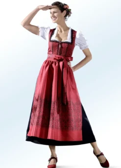 Dirndlbluse mit Smokeinsatz