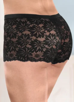 Dreierpack Pants aus elastischer Spitze