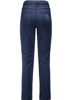 Edeljeans mit Stickerei in 7/8-Länge