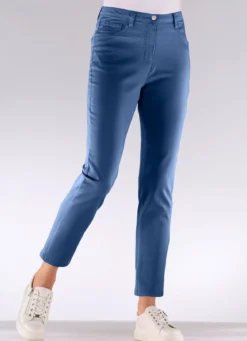 Edeljeans mit Stickerei in 7/8-Länge