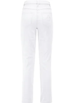 Edeljeans mit Stickerei in 7/8-Länge