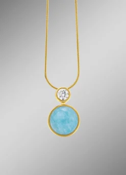 Elegante Raffinesse: Anhänger mit echtem, blauem Chalcedon