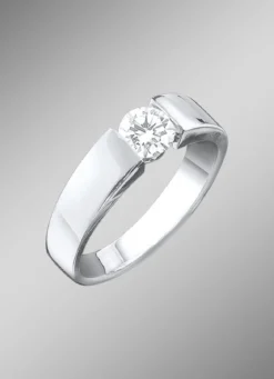 Eleganter Damenring in Weißgold mit Brillant