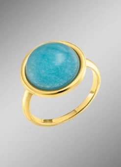 Eleganter Damenring mit echt blauem Chalcedon