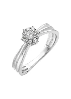 Eleganter Damenring mit synth. Zirkonia