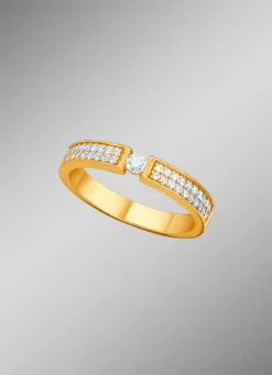 Eleganter Damenring mit synth. Zirkonia