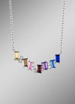 Eleganz in Silber: Halskette mit synth. Zirkonia