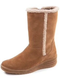 ELENA EDEN, gefütterte Damen-Stiefel, Winterschuhe, Weite H, mit Lammfell