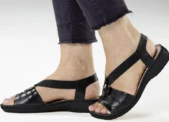 ELENA EDEN, leichte Damen-Sandalen, Weite H, mit Elastik-Bandage